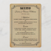Het Victoriaans Steampunk Wedding Collectie Menu (Voorkant)