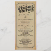 Het Victoriaans Steampunk Wedding Collectie Programmakaart (Voorkant)