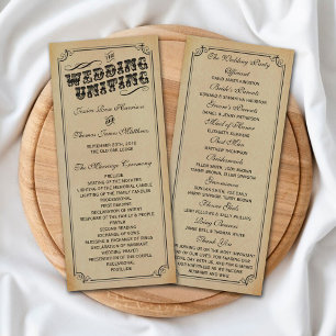 Het Victoriaans Steampunk Wedding Collectie Programmakaart