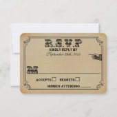 Het Victoriaans Steampunk Wedding Collectie RSVP Kaartje (Voorkant)