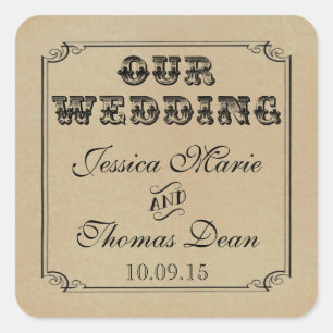 Het Victoriaans Steampunk Wedding Collectie Vierkante Sticker