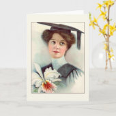 Het Victoriaans Wenskaart van Afstuderen Kaart (Gele Bloem)