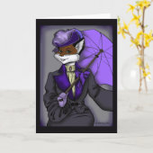 Het Victoriaans Wenskaart van de Vos Kaart (Gele Bloem)