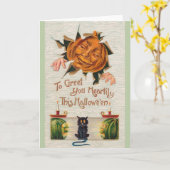 Het Victoriaans Wenskaart van Halloween Kaart (Gele Bloem)