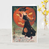 Het Victoriaans Wenskaart van Halloween van de Kaart (Gele Bloem)