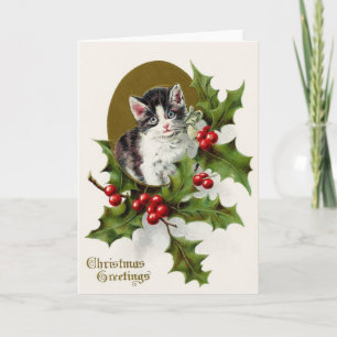 Het Victoriaans Wenskaart van Kerstmis van het Feestdagen Kaart