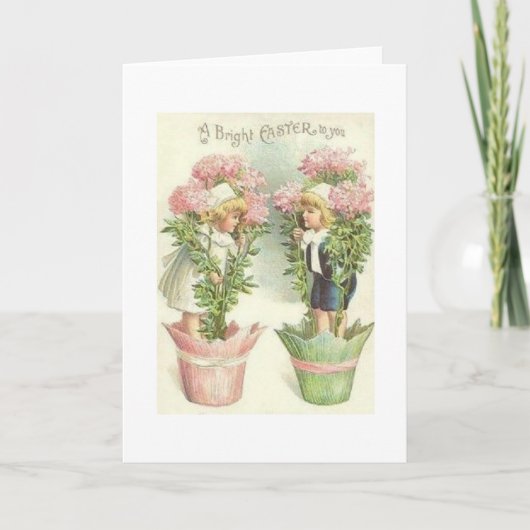 Het Victoriaans Wenskaart van Pasen van Kinderen Feestdagen Kaart (Voorkant)
