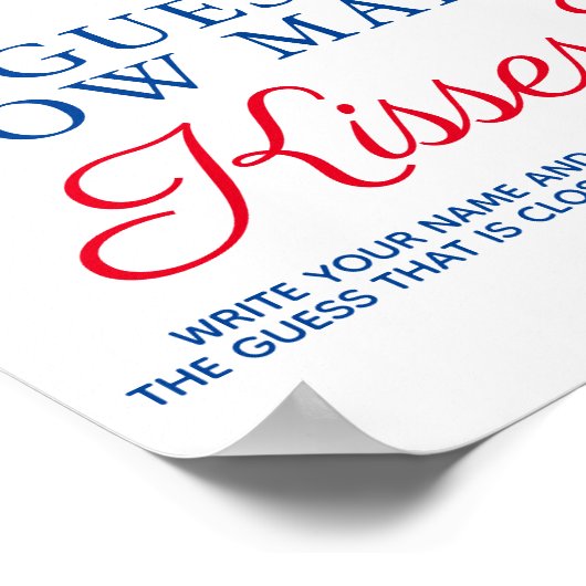 Het vierde Baby shower van juli gleed hoeveel kuss Poster (Hoek)