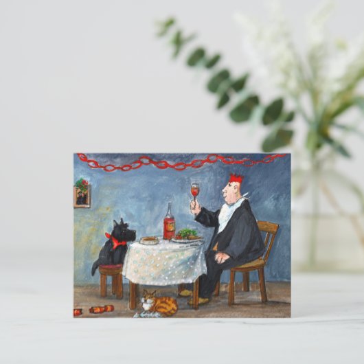 Het vieren Kerstmis Feestdagenkaart (Staand voorkant)