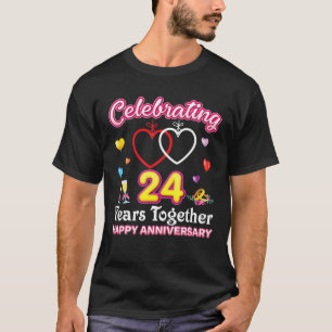 Het vieren van 24 jaar samen Happy 24th Wedding A T-shirt