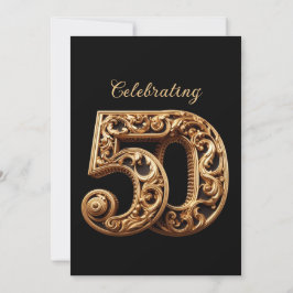 HET VIEREN VAN 50 ELEGANT GOUD BRUILOFT JUBILEUM KAART