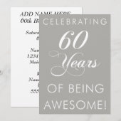 Het vieren van 60 jaar Geweldige uitnodiging (Voorkant / Achterkant)