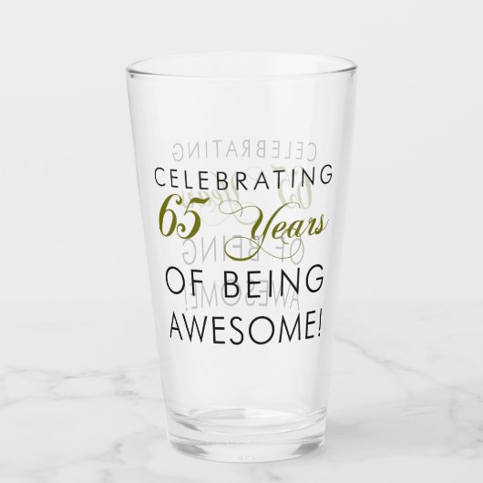 Het vieren van 65 jaar Geweldige glas (Achterkant)