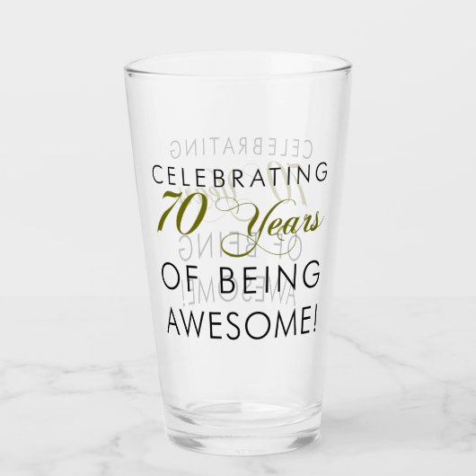 Het vieren van 70 jaar Geweldige glas (Voorkant)