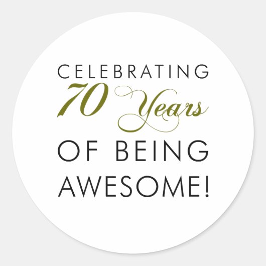 Het vieren van 70 jaar Geweldige zijn Ronde Sticker (Voorkant)