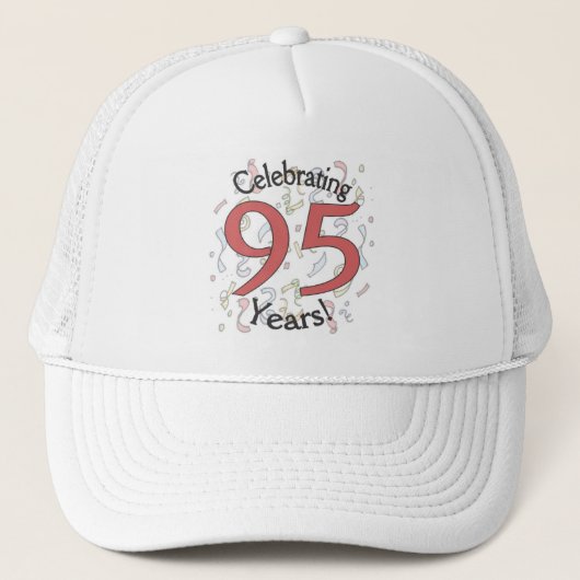 Het vieren van 95 jaar verjaardagsconfetti pet (Voorkant)