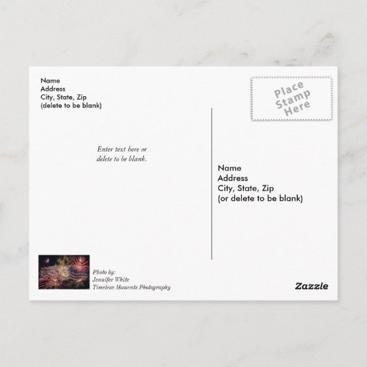 Het vieren van Amerika dat van je denkt Briefkaart (Achterkant)