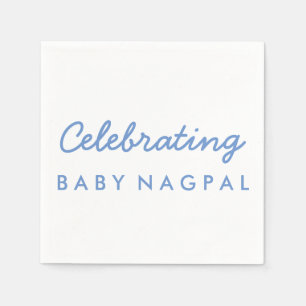 Het vieren van Baby Blue en White Cocktail servet