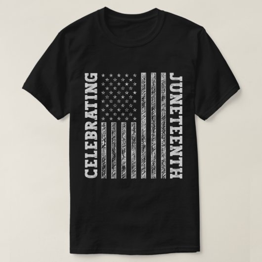 Het vieren van de 19e Amerikaanse Vlag Cool T-shirt (Design voorkant)