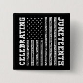 Het vieren van de 19e Amerikaanse Vlag Cool Vierkante Button 5,1 Cm (Voorkant)