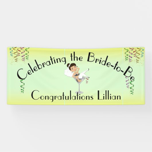 Het vieren van de Brunette Bride om Shower/Party t Spandoek (Horizontaal)