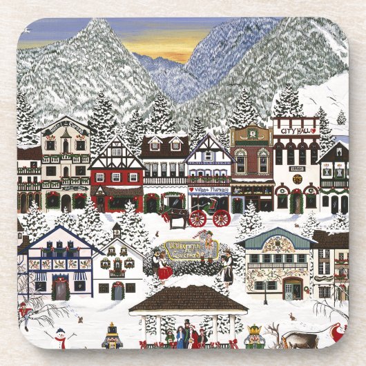Het vieren van de Feestdagen in Leavenworth Bier Onderzetter (Voorkant)