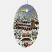 Het vieren van de Feestdagen in Leavenworth Keramisch Ornament (Rechts)