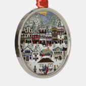 Het vieren van de Feestdagen in Leavenworth Metalen Ornament (Rechts)