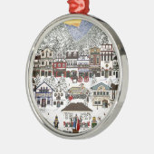 Het vieren van de Feestdagen in Leavenworth Metalen Ornament (Links)