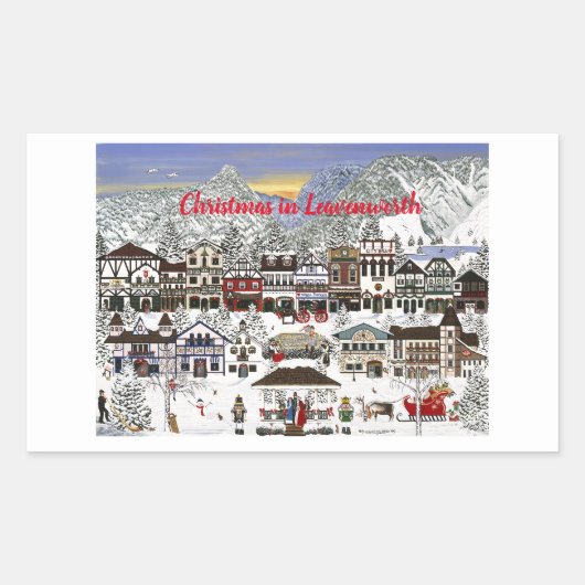 Het vieren van de Feestdagen in Leavenworth Rechthoekige Sticker (Voorkant)