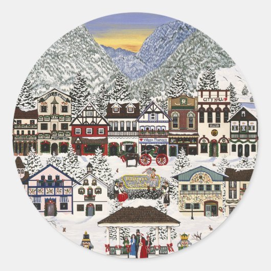 Het vieren van de Feestdagen in Leavenworth Ronde Sticker (Voorkant)