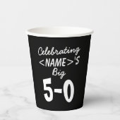 Het vieren van de grote 50e jaarlijkse papierbeker papieren bekers (Voorkant)