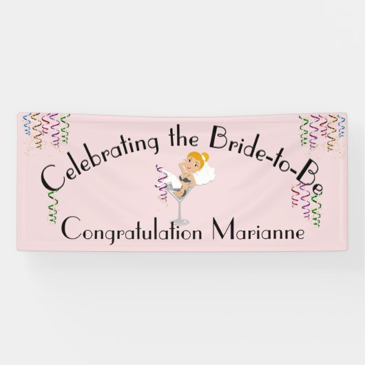 Het vieren van de kersverse bruid Shower / Feest Spandoek (Horizontaal)