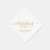 Het vieren van de Life Gold Script begrafenis Servet (Hoek)