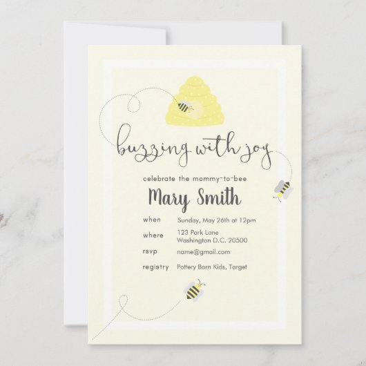 Het vieren van de mama-to-bee kaart (Voorkant)