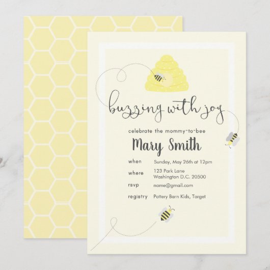 Het vieren van de mama-to-bee kaart (Voorkant / Achterkant)