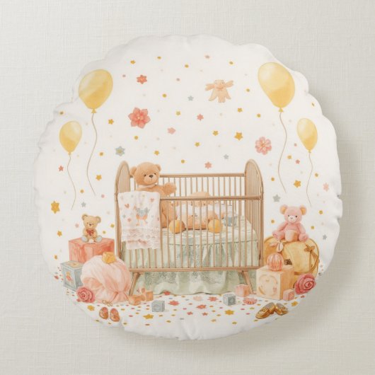 Het vieren van de nieuwe baby rond kussen (Voorkant)