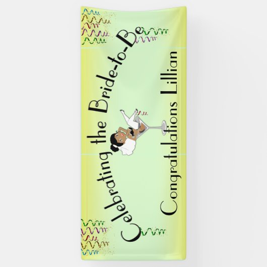 Het vieren van de Zwarte Bride om Shower te worden Spandoek (Verticaal)