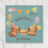 Het vieren van een Capy verjaardag Bedankjes Labels (Voorkant)