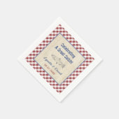 Het vieren van een grote vangst vis frituur koppel servet (Hoek)