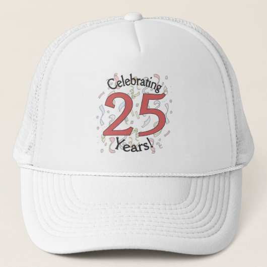 Het vieren van het 25 jaar jarig confetti pet (Voorkant)