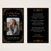 Het vieren van het leven begrafenis foto kaart (Voorkant /achterkant)