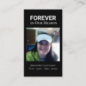 Het vieren van het Leven Één Fotoherdenking Visitekaartje (Voorkant)