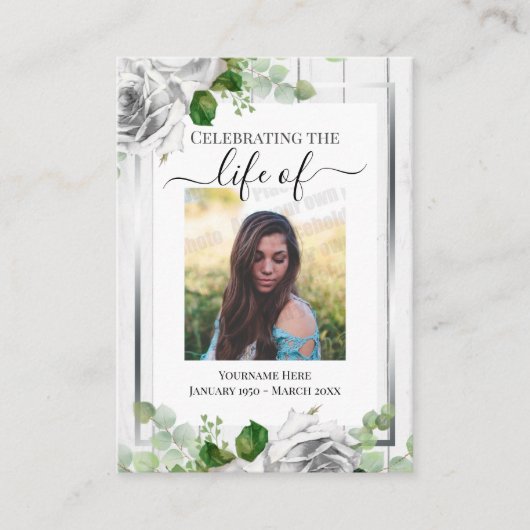 Het vieren van het Leven Rustic Wood Eén foto Herd Visitekaartje (Voorkant)