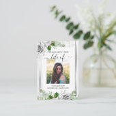 Het vieren van het Leven Rustic Wood Eén foto Herd Visitekaartje (Staand voorkant)