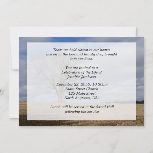 Het vieren van het leven voor alles wat er is... kaart (Achterkant)