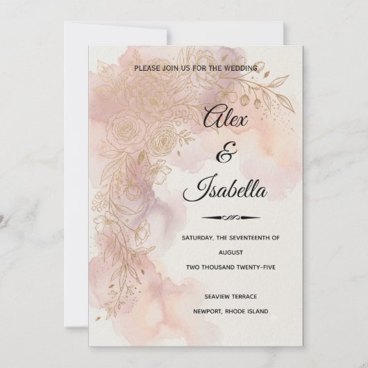 Het vieren van liefde — Alex & Isabella Kaart (Voorkant)
