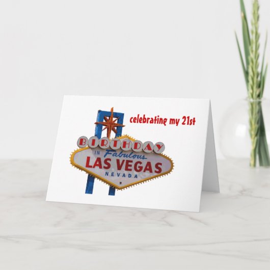 Het vieren van mijn 21ste Birthday Las Vegas Kaart (Voorkant)