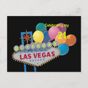 Het vieren van mijn 21ste Las Vegas Birthday Brief Briefkaart