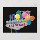Het vieren van mijn 21ste Las Vegas Birthday Brief Briefkaart (Voorkant)